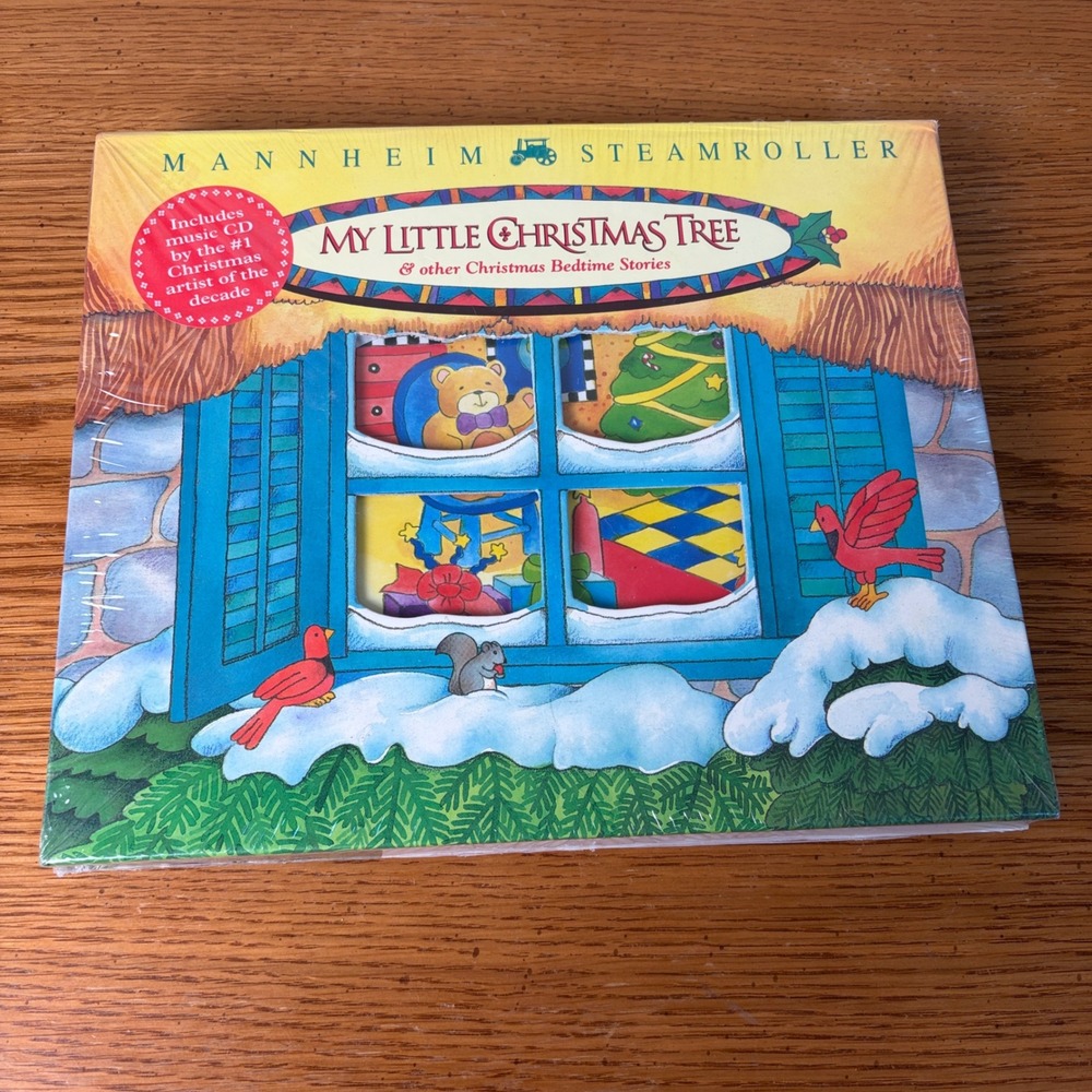 Mannheim Steamroller My Little Christmas Tree Pop-Up Book & CD 1997 New Sealed